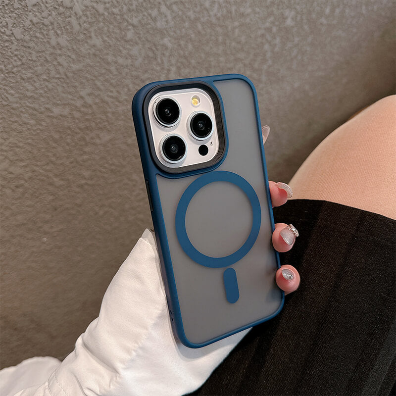 iPhone 14 Pro Max Youdun Series Matte Finish Magsafe Phone Case Blue