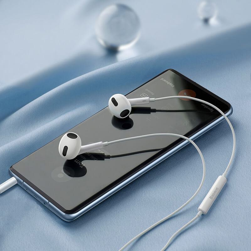 Baseus Encok 3.5mm Lateral In-ear Wired Earphone White H17