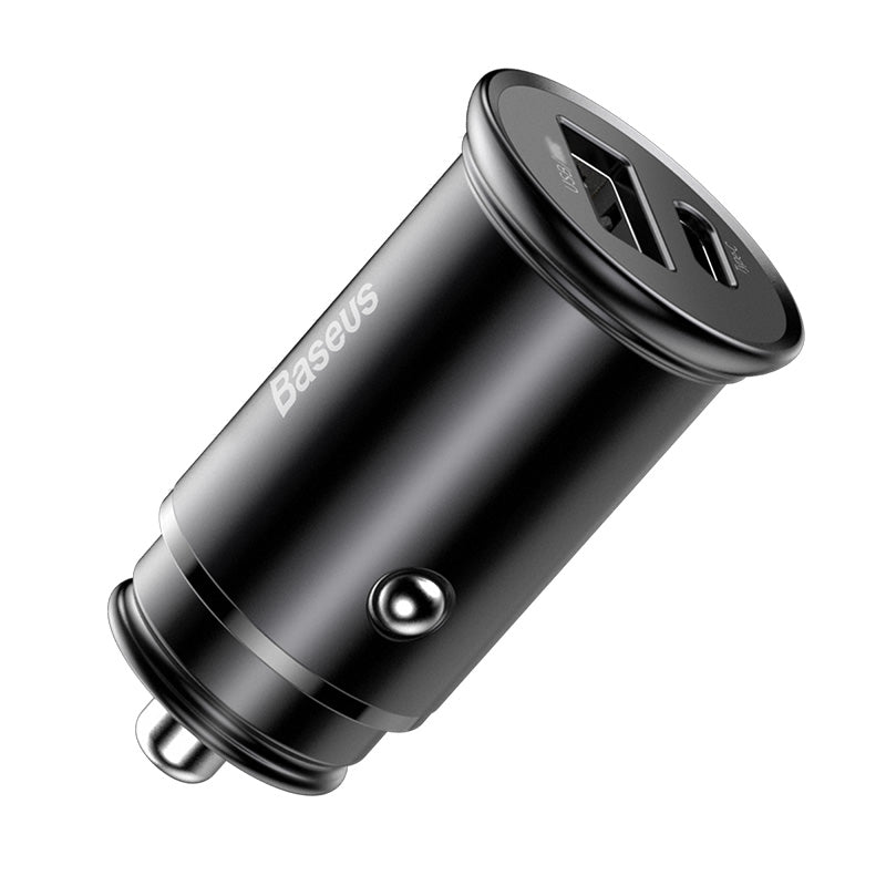 Baseus Circular Metal PPS Quick Charger Car Charger 30W(Support VOOC)