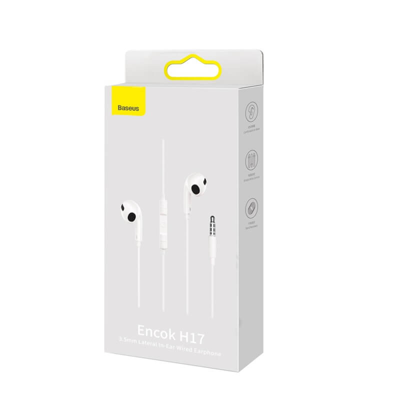 Baseus Encok 3.5mm Lateral In-ear Wired Earphone White H17