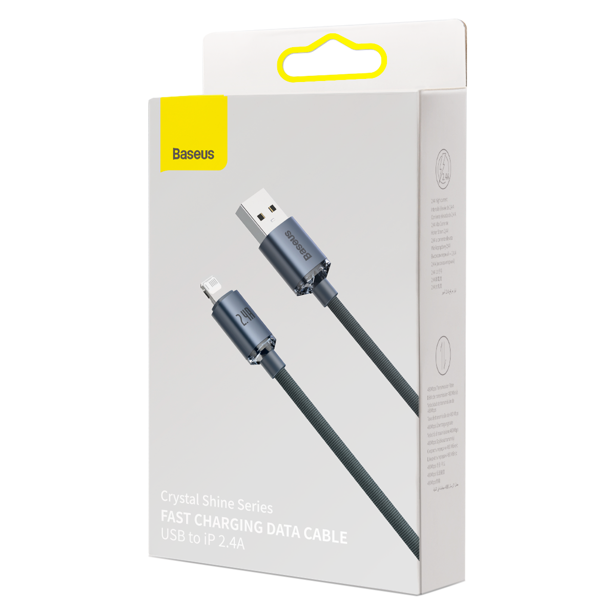 Baseus Crystal Shine Series Fast Charging Data Cable USB to iP 2.4A 1.2m Black