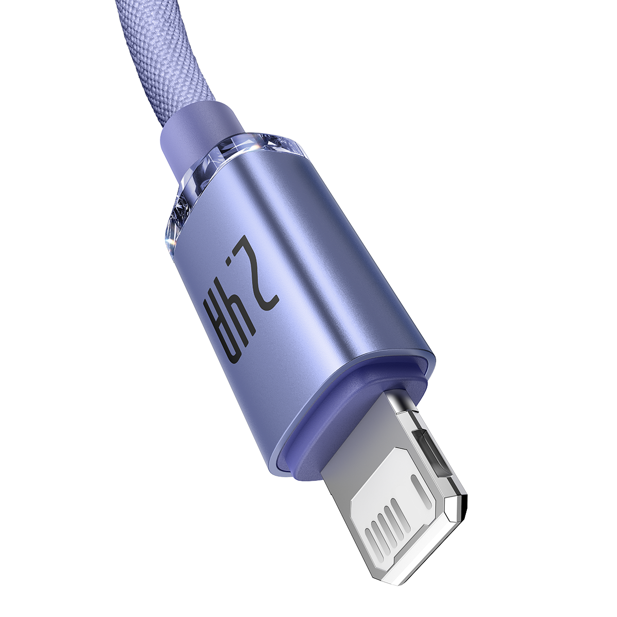 Baseus Crystal Shine Series Fast Charging Data Cable USB to iP 2.4A 1.2m Purple