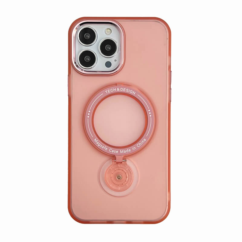 iPhone 13 Pro Ring Holder Series Frosted Translucent Phone Case with 360 Magsafe