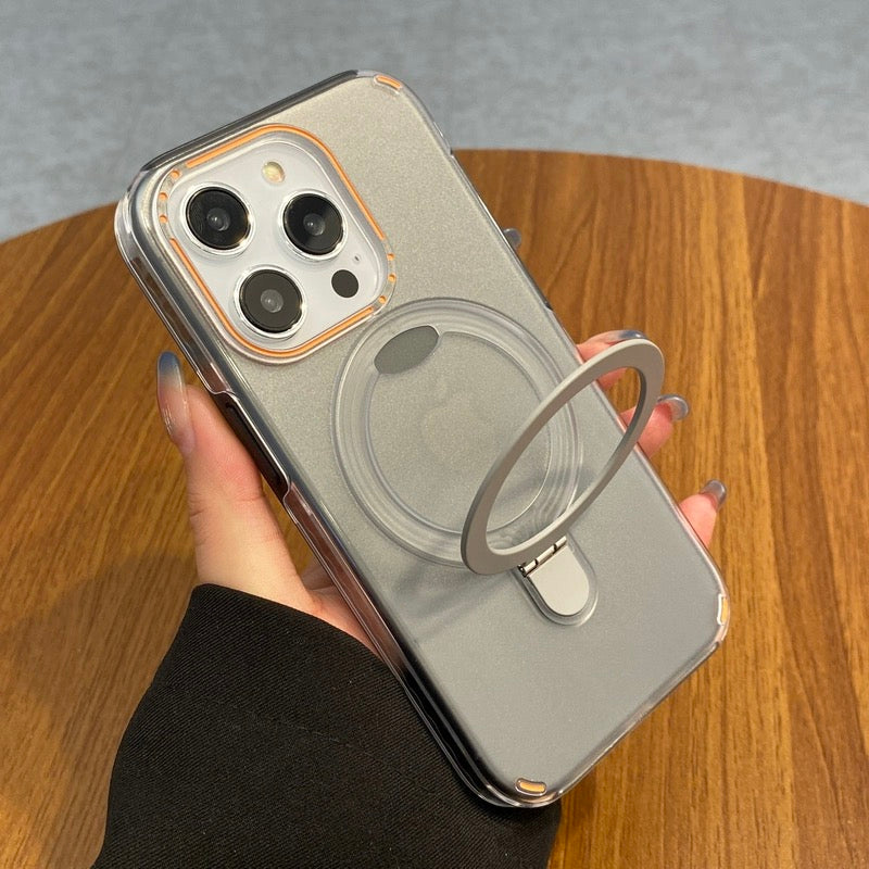 iPhone 15 Plus Vibrant Series Matte Built-in Kickstand Magsafe Case