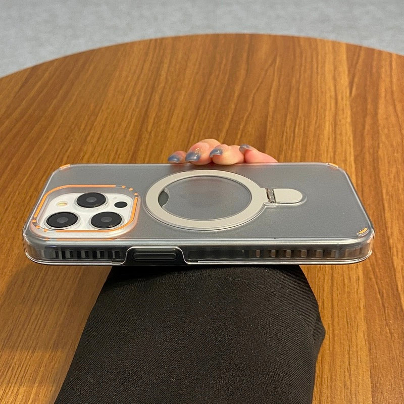 iPhone 15 Plus Vibrant Series Matte Built-in Kickstand Magsafe Case