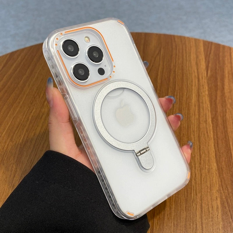 iPhone 15 Plus Vibrant Series Matte Built-in Kickstand Magsafe Case