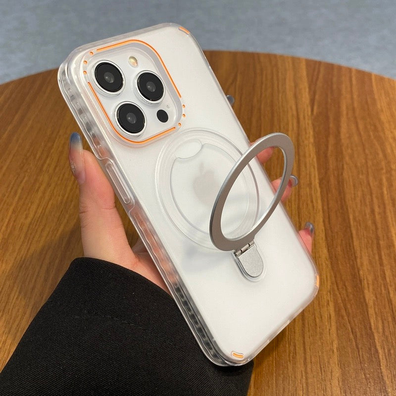 iPhone 15 Plus Vibrant Series Matte Built-in Kickstand Magsafe Case