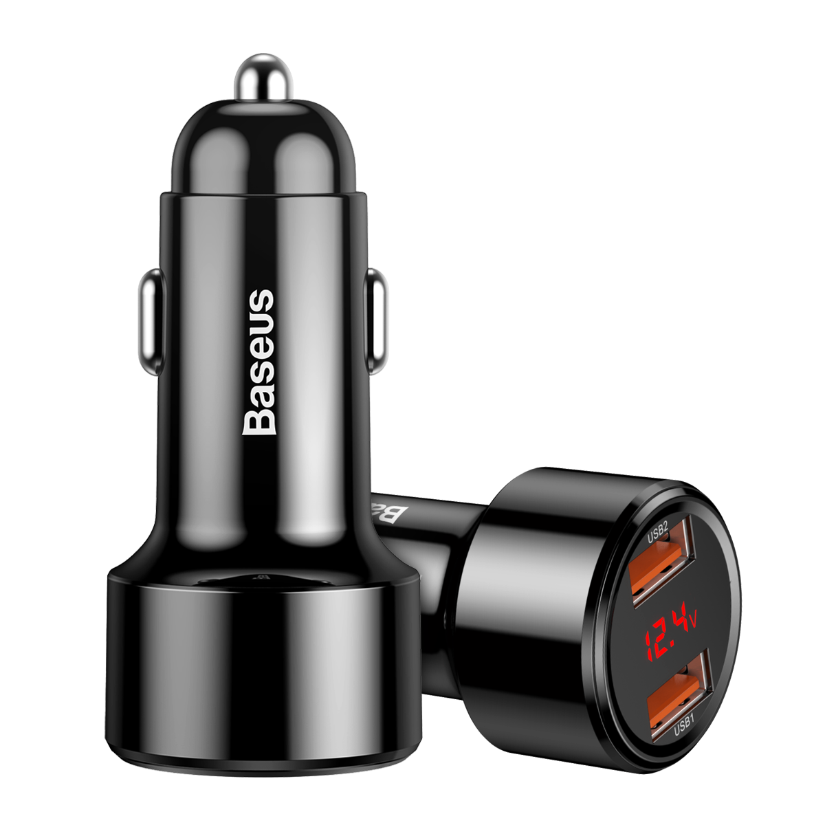 Baseus Digital Display (Type-C PD+QC) Intelligent Dual Quick Car Charger C20C