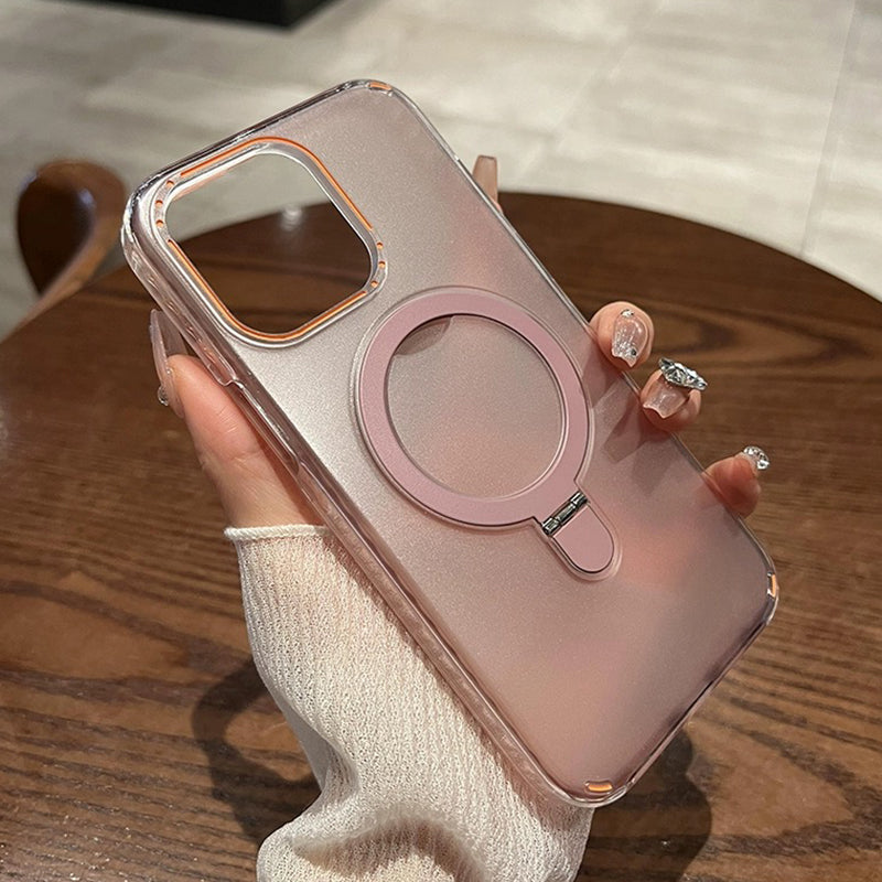 iPhone 15 Plus Vibrant Series Matte Built-in Kickstand Magsafe Case