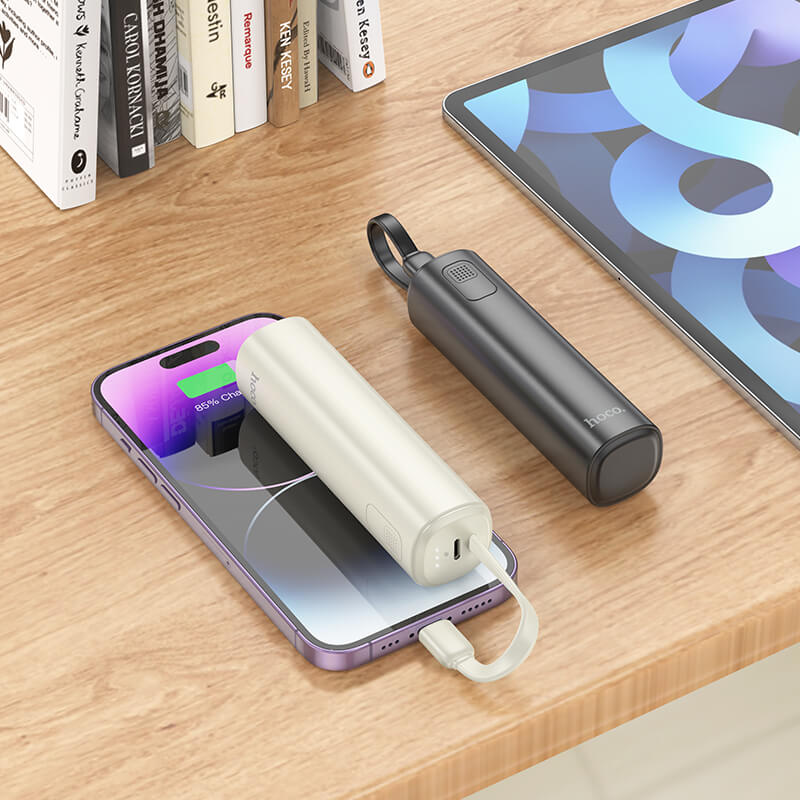 hoco. Energy-bar Power Bank With Type C Lightning Cable 5000mAh J113