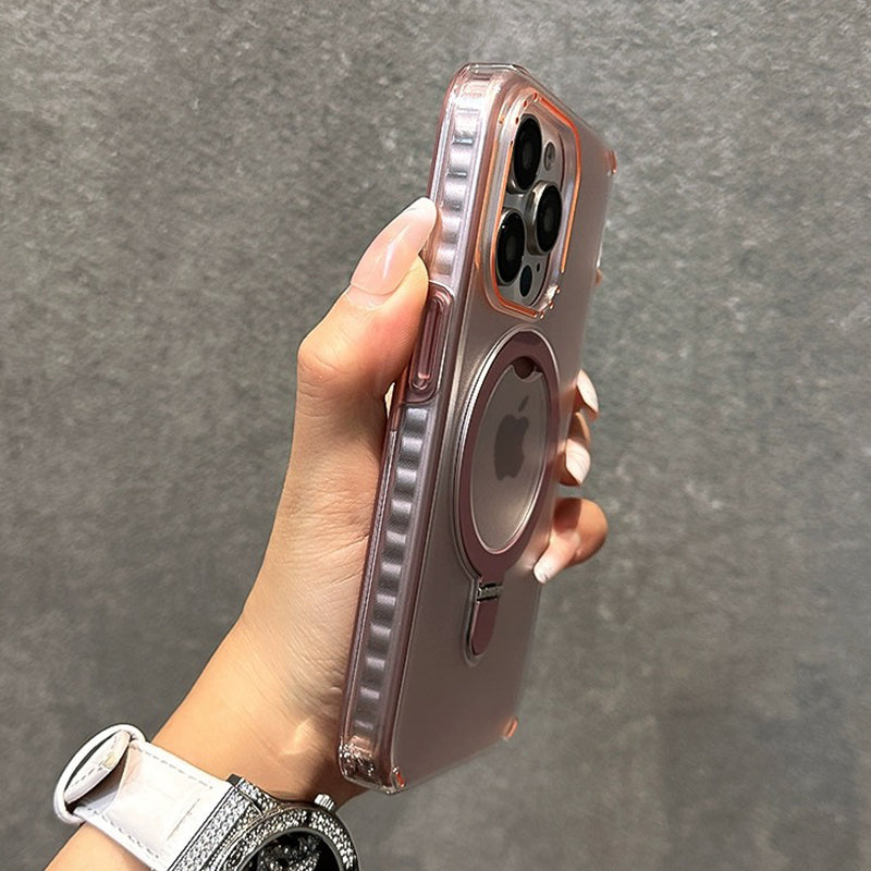 iPhone 15 Plus Vibrant Series Matte Built-in Kickstand Magsafe Case