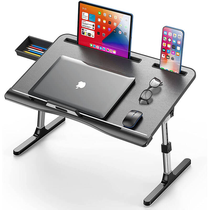SAIJI PVC Leather Foldable Laptop Bed Tray Desk F8L