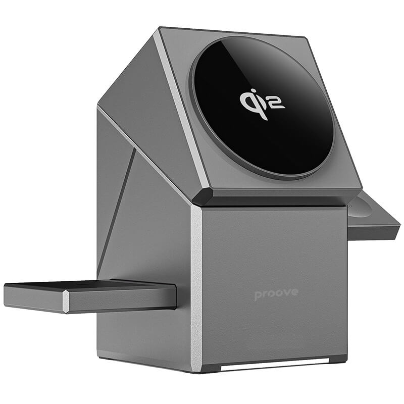Proove 3-in-1 Automatic Rotating 15W Fast Wireless Charging Station Qi2