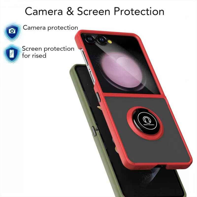 Samsung Galaxy Z Flip 7 2025 360° Rotating Ring Stand TPU PC Case