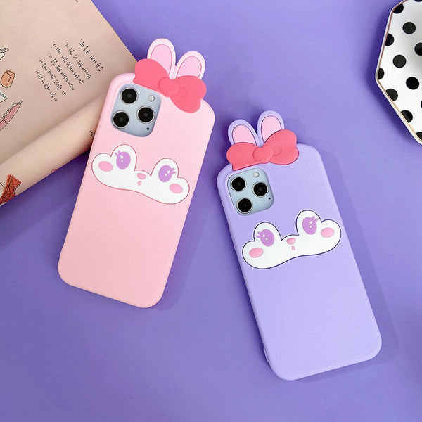 Suitable for iPhone Q Uncle Cute Bunny Silicone Phone Case