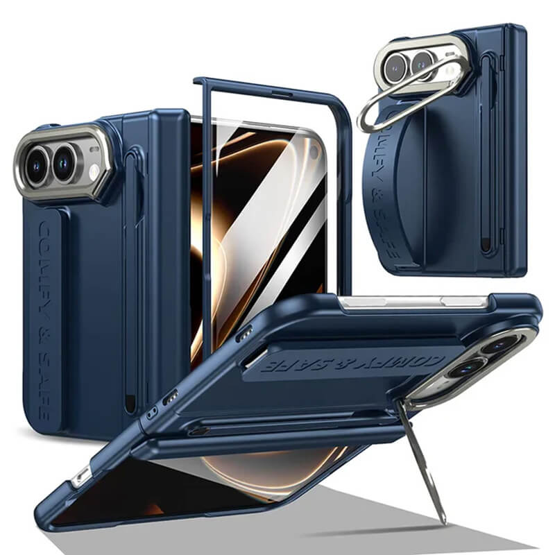 Gripsafe Lens stand Case with Outer Screen Protector Compatible with iPhone Duo