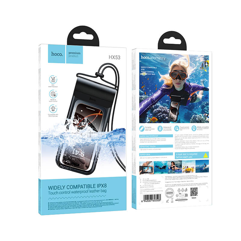 Hoco IP68 Waterproof PU Leather Phone Bag HX53