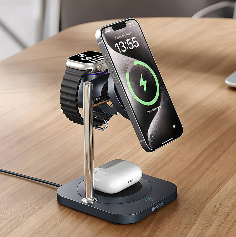 Coteci 25W 3-in-1 Fast Wireless Charger with Cooling Fan BS-025
