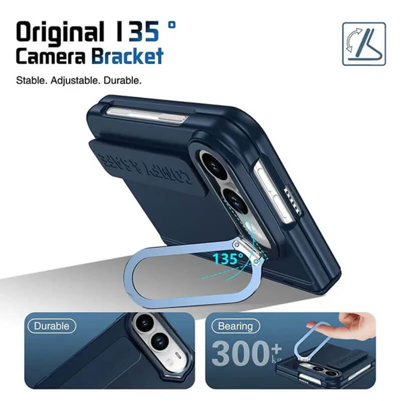 Gripsafe Lens stand Case with Outer Screen Protector Compatible with iPhone Duo