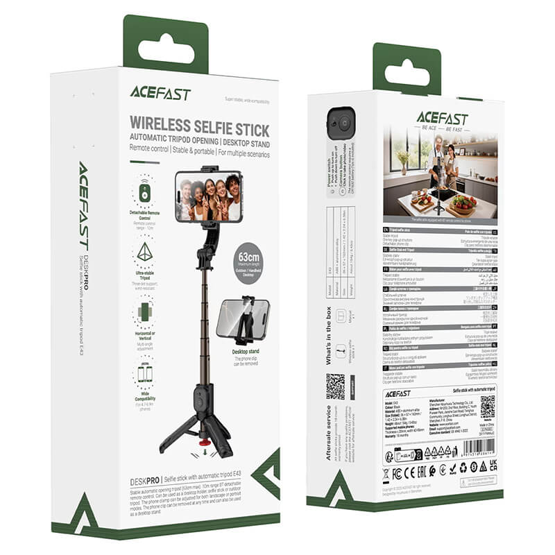 Acefast Portable Selfie Stick and Tripod Desk Stand for Phone with Wireless Remote E43
