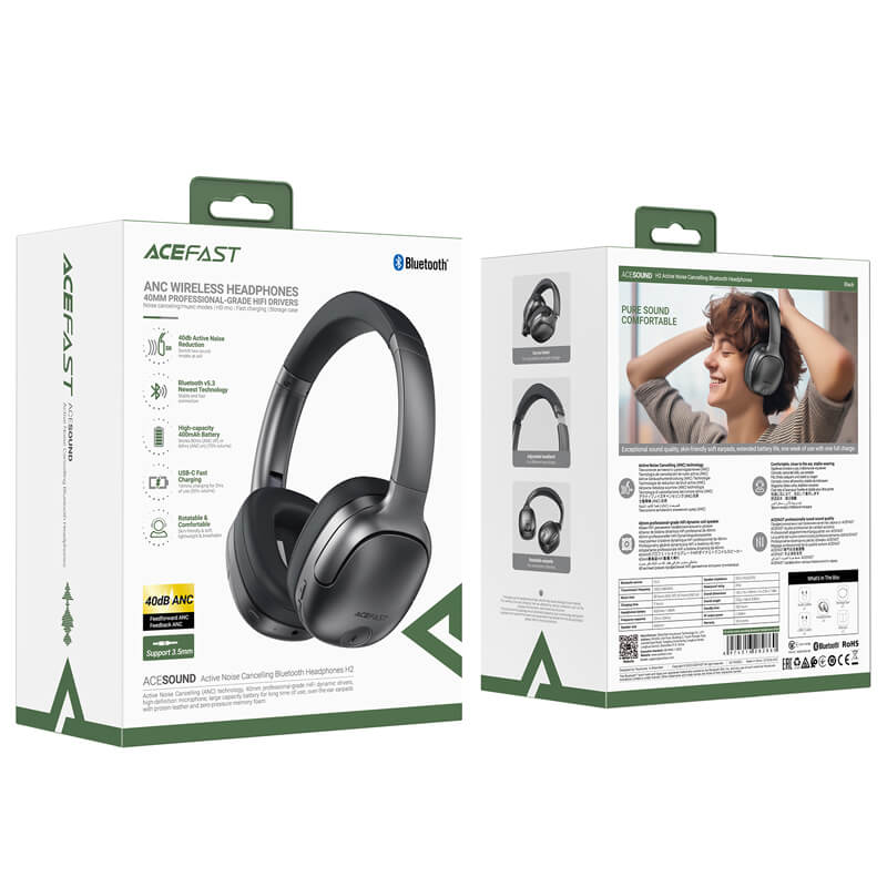Mobie ANC Noise-Canceling Wireless Headphones 80 Hours H2