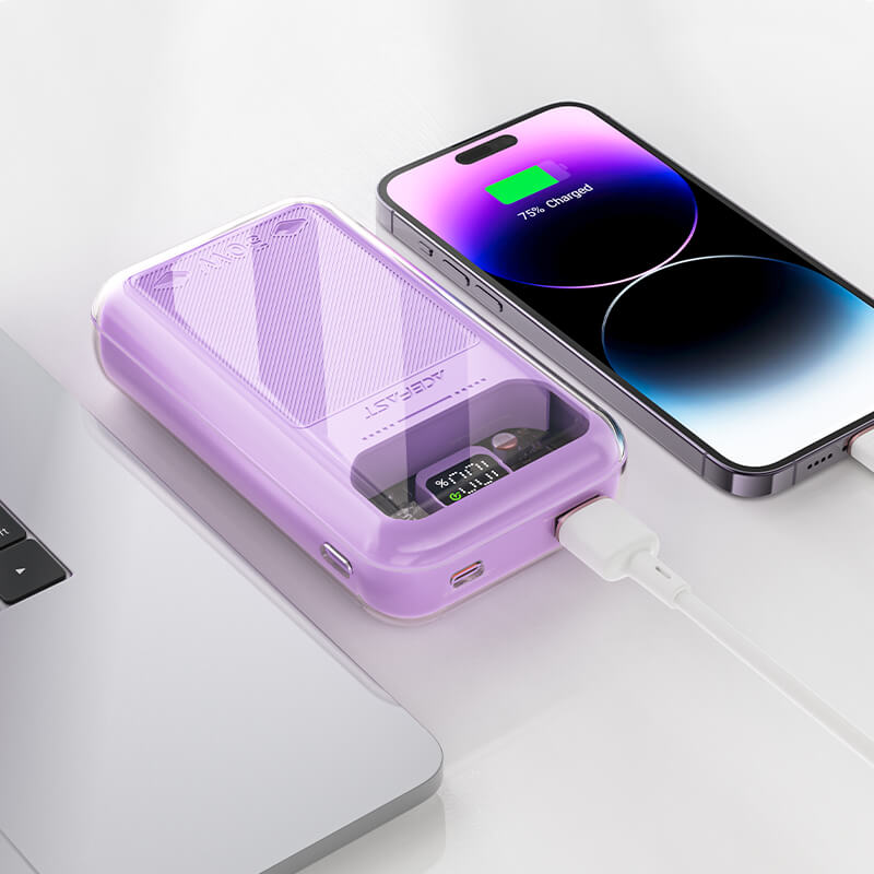 Acefast 30W 20000mAh Fast Charging Power Bank LED Display M2 Purple