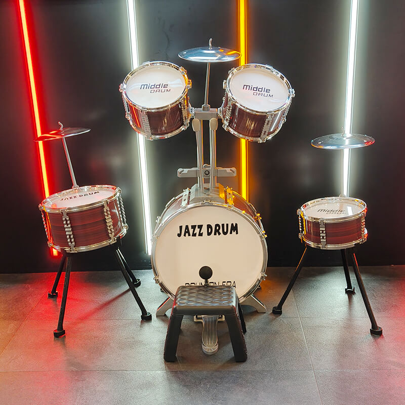 Mobie Educational Instrument Jazz Drum Kit Set Kids Toy Red