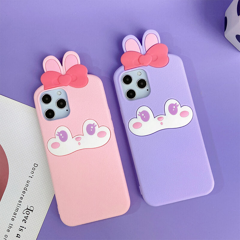 Suitable for iPhone Q Uncle Cute Bunny Silicone Phone Case