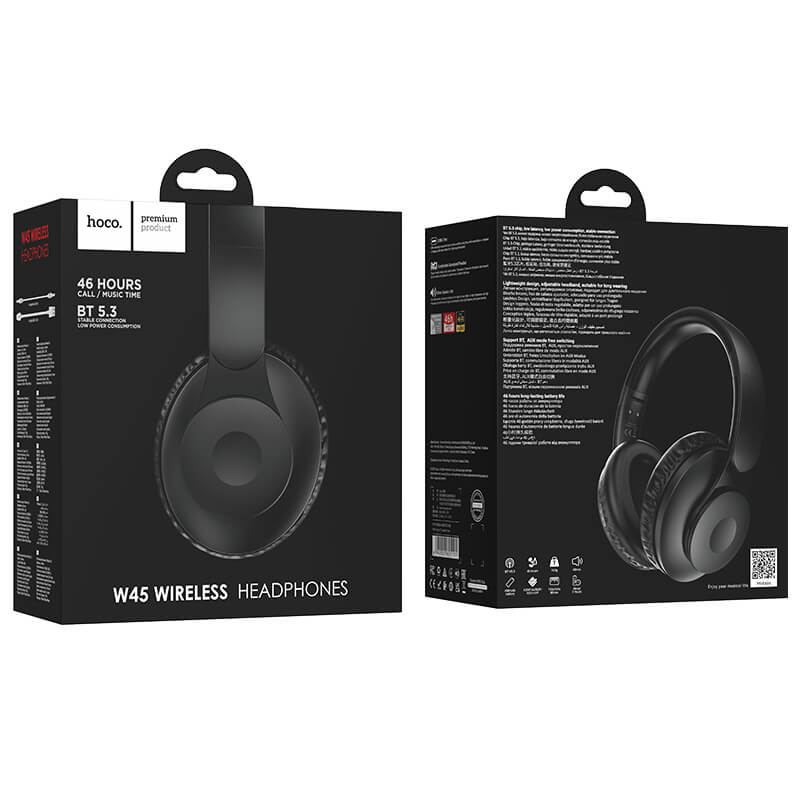 hoco 46 Hours Playback Lightweight Bluetooth 5.3 Wireless Foldable Headset W45