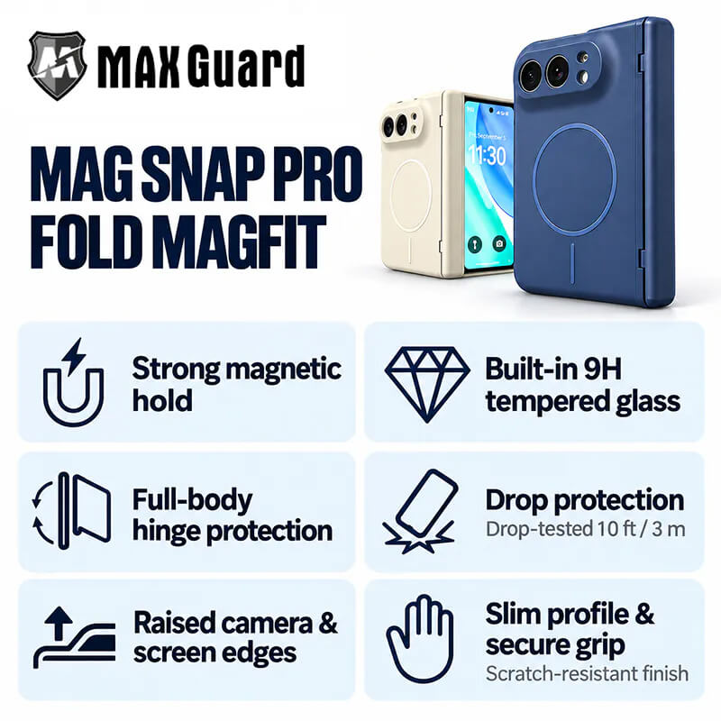 Snap Pro Magnetic case with Outer Screen Protector Compatible with iPhone Duo