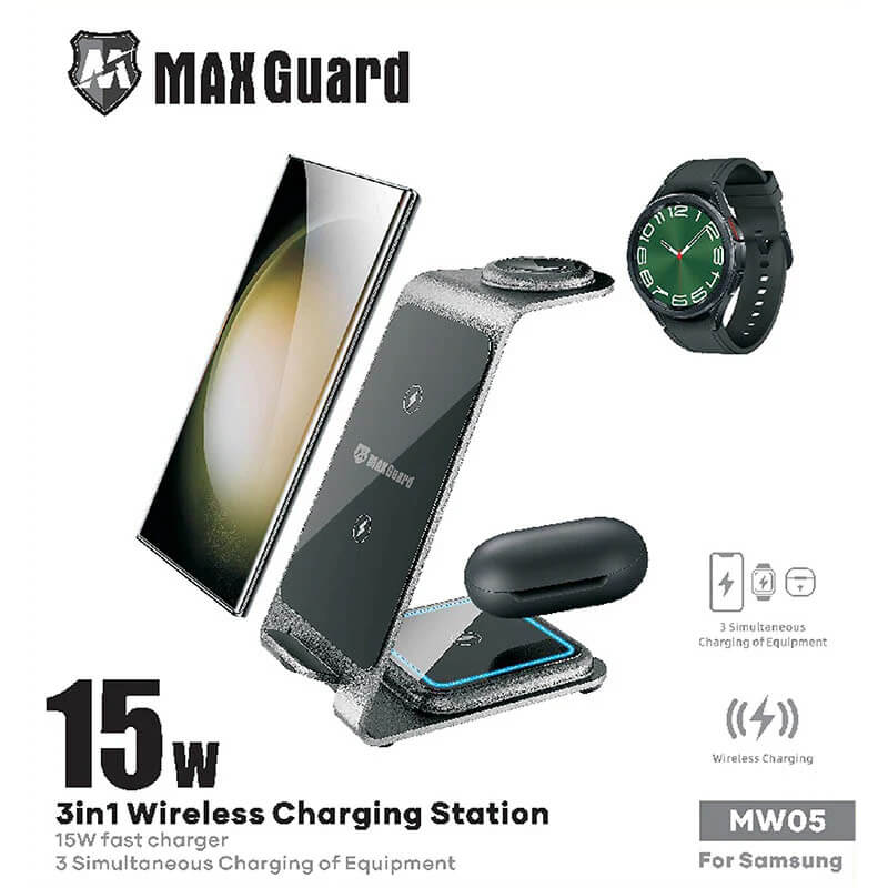 Desktop 3-in-1 Phone Samsung Watch Earbuds 15W Fast Wireless Charging Stand