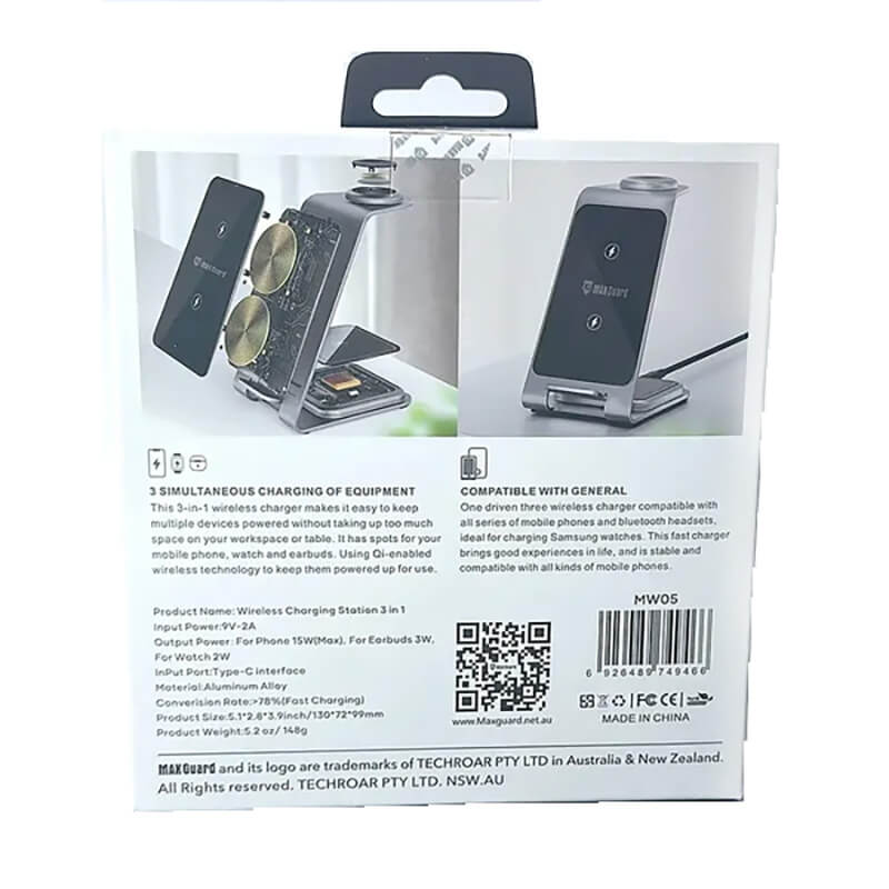 Desktop 3-in-1 Phone Samsung Watch Earbuds 15W Fast Wireless Charging Stand