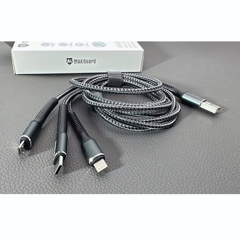 Mobie 3-in-1 USB to Type-C Lighting Micro Charging Data Cable 1.2m