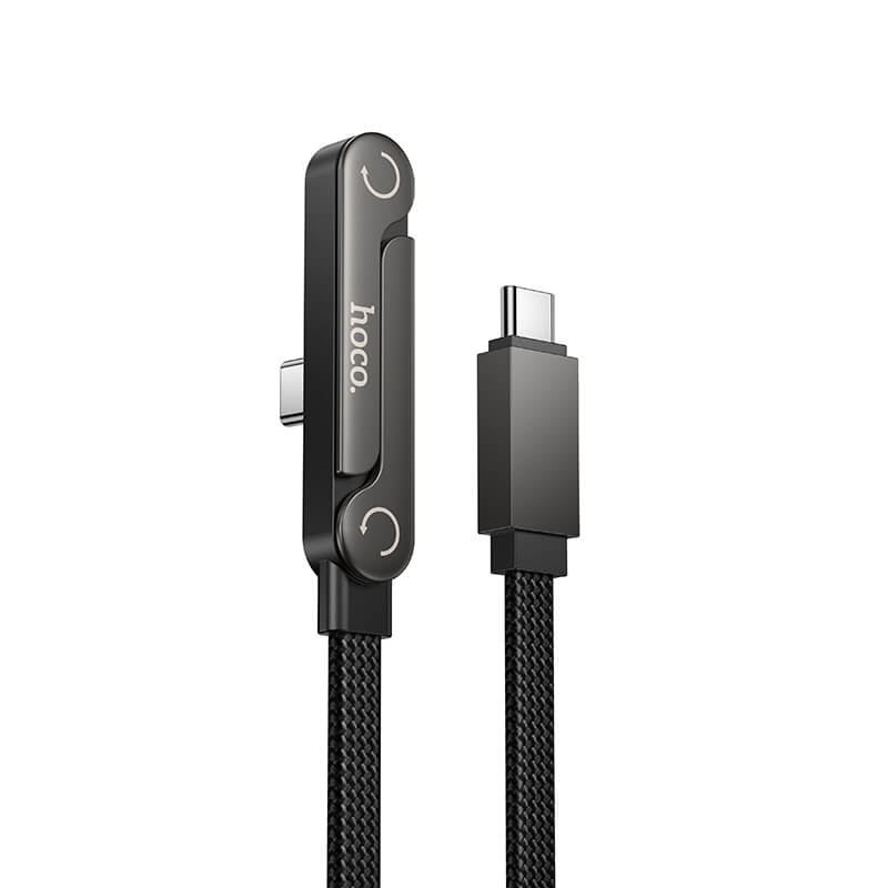 Hoco 60W Fast Charging Type-C To Type-C Braided Cable with Stand 1.2m U150