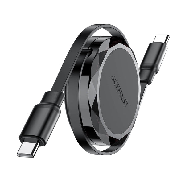 Acefast Type-C to Type-C Retractable Fast Charging Cable 60W 0.8m Black