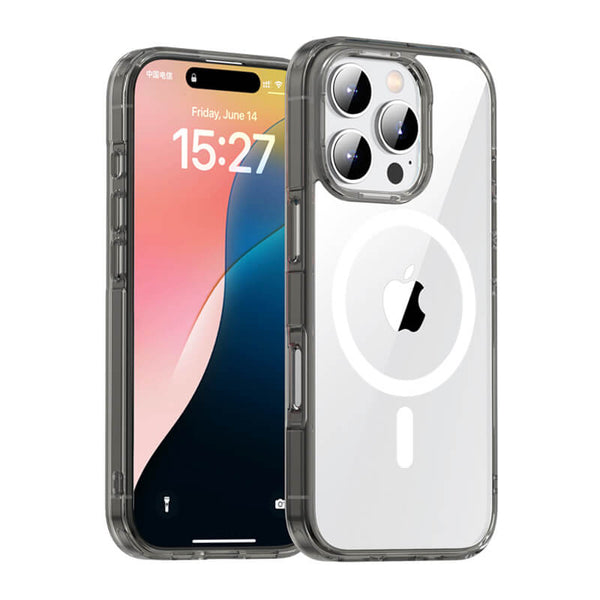 iPhone 16 Aurora Series Crystal Magsafe Phone Case Grey