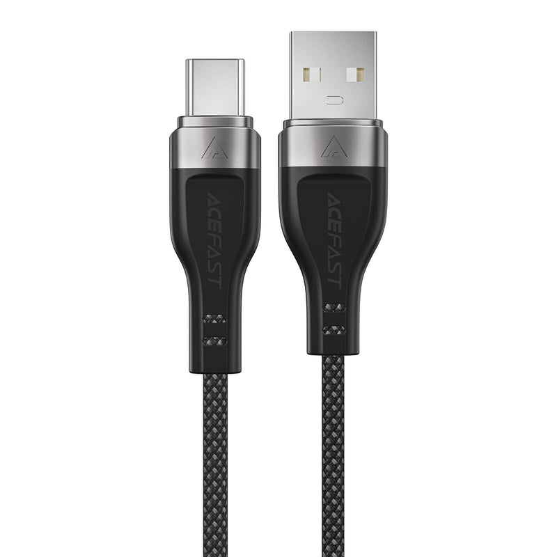 Acefast Magnetic Braided 3A Fast Charging USB-A to Type-C Data Cable 1.2m Black