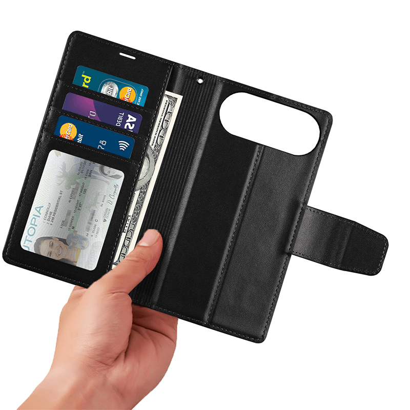 iPhone 17 Air Hanman Miro Leather 2-in-1 Wallet Case with Magnetic Back