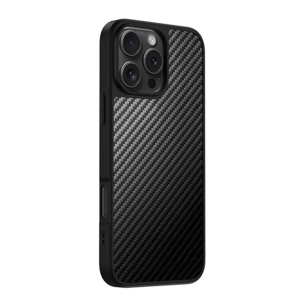 iPhone 16 Scott Series Carbon Fiber Texture Shockproof Phone Case Black