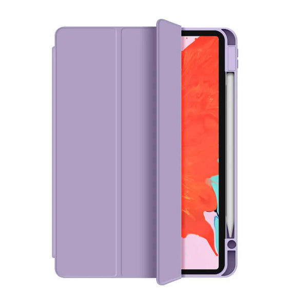 Skin Feeling Protective Tablet Case with Charging Pen Slot Purple