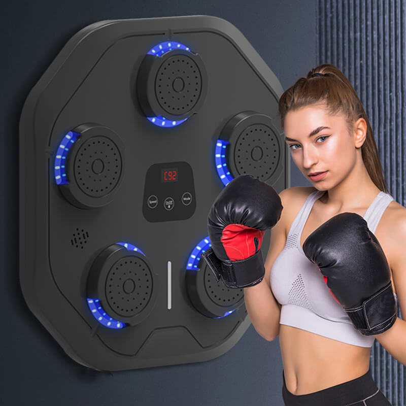 Mobie Wall Mounted Smart Music Boxing Target With Boxing Gloves Black