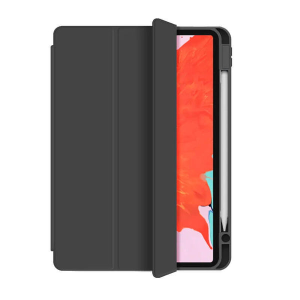 Skin Feeling Protective Tablet Case with Charging Pen Slot Black