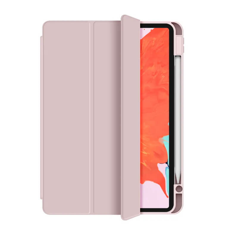 Skin Feeling Protective Tablet Case with Charging Pen Slot Pink