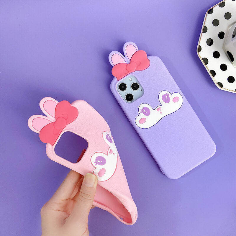 Suitable for iPhone Q Uncle Cute Bunny Silicone Phone Case