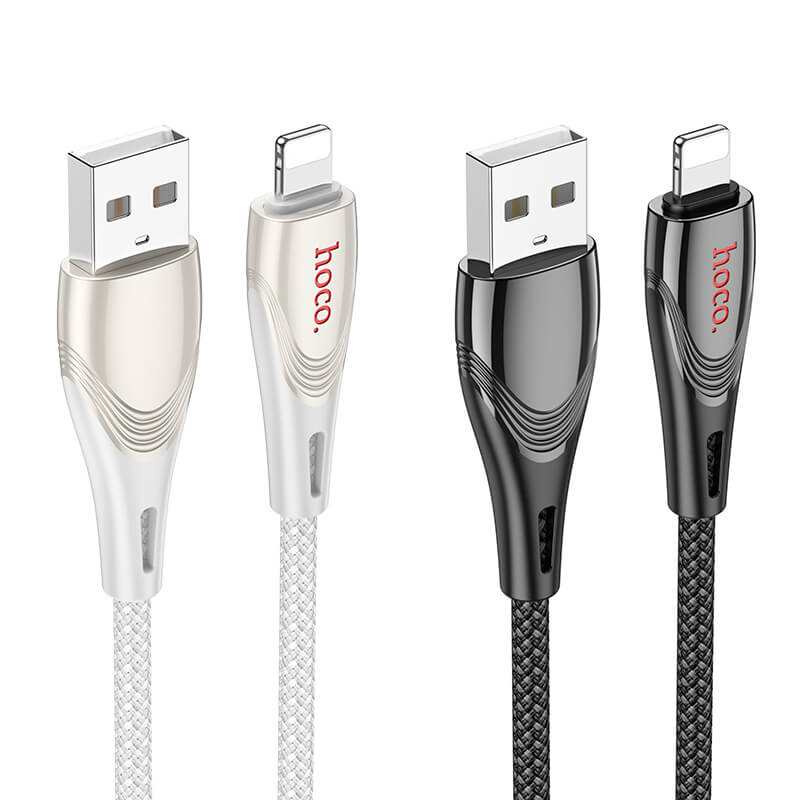 hoco Nylon Braided Lighting to USB-A 2.4A Charging Data Cable 1.2m U133