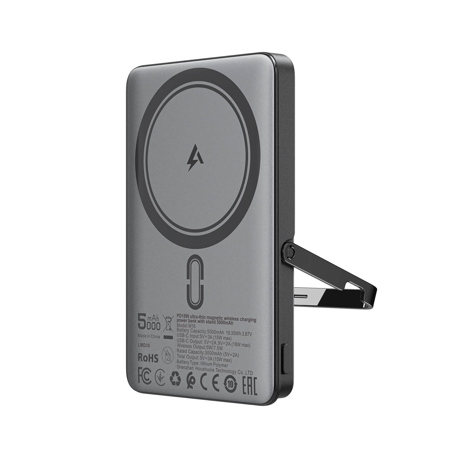 Acefast Magnetic Wireless Charging Power Bank with Stand 5000mAh M16