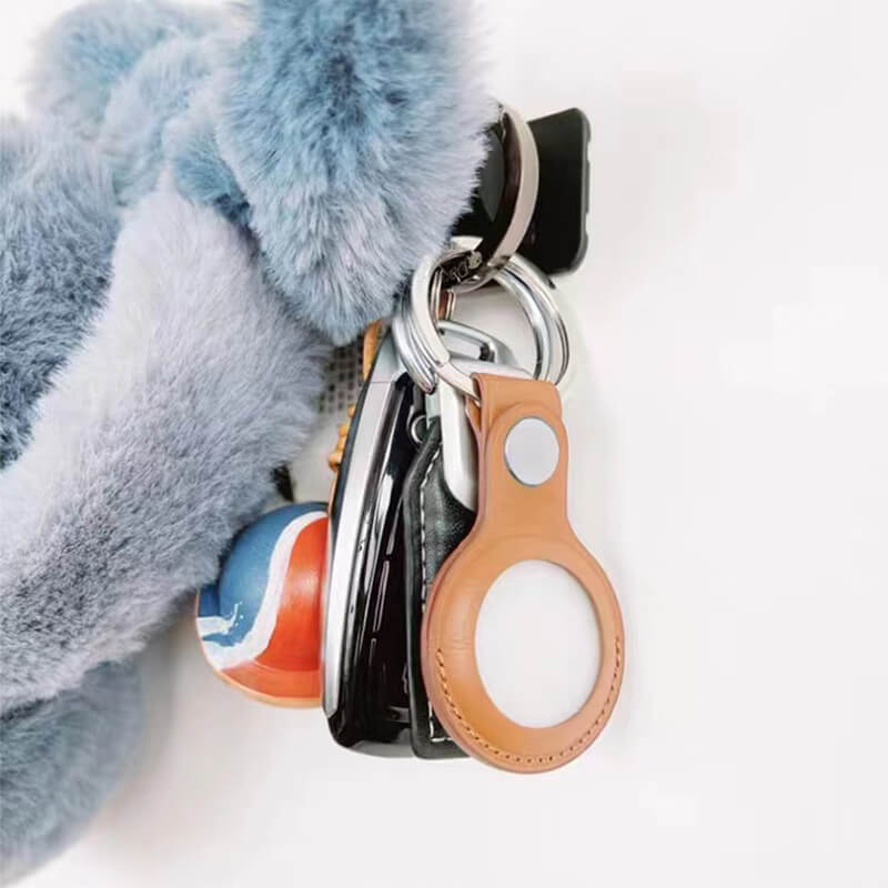 Mobie Secure Leather Holder Keychain AirTag Cases