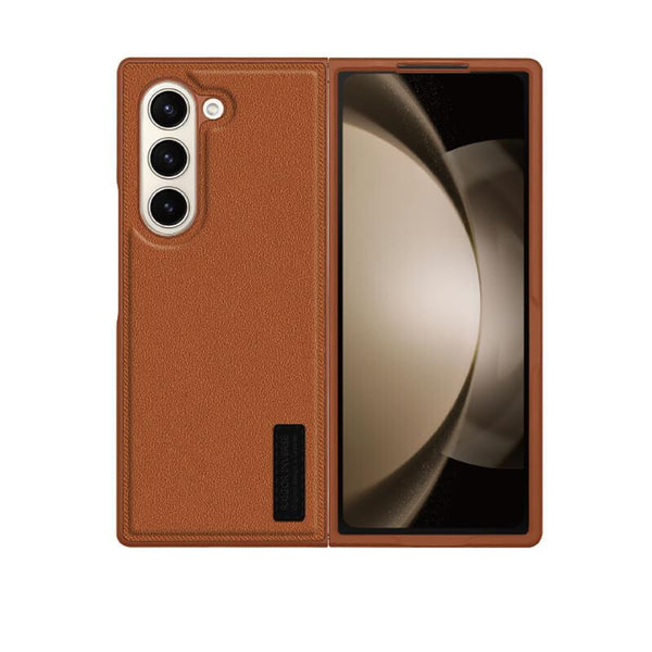 Samsung Galaxy Z Fold 6 Lucas Series Premium Leather Phone Case Brown