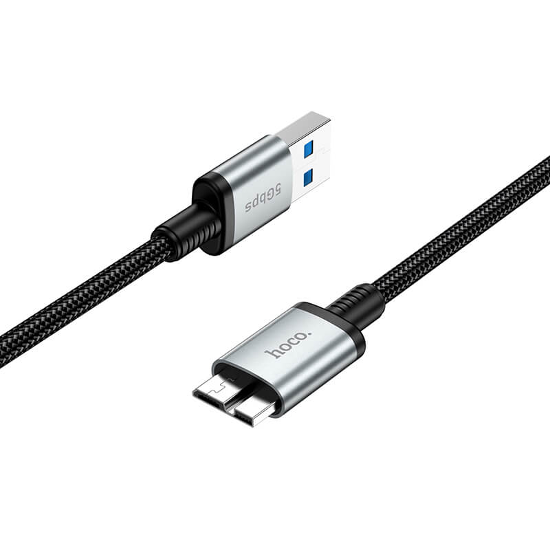 hoco. High Transmission USB-A to Micro USB 3.0 Data Cable US10 0.5M Black