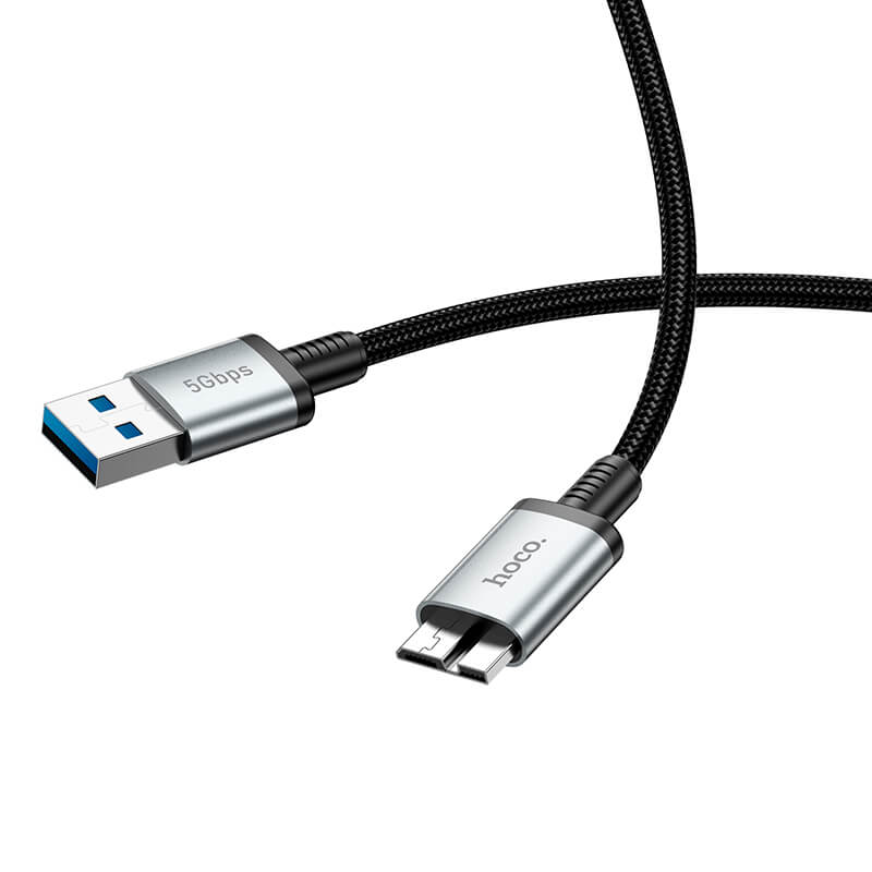 hoco. High Transmission USB-A to Micro USB 3.0 Data Cable US10 0.5M Black